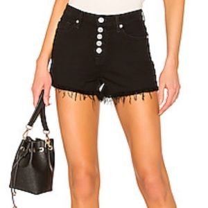 7 for all mankind black high waist shorts